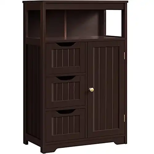 Yaheetech Wood Bathroom Floor Cabinet