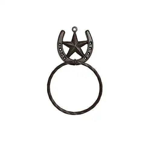 Texas Barn Star Western Decor Horseshoe Bath Towel Ring