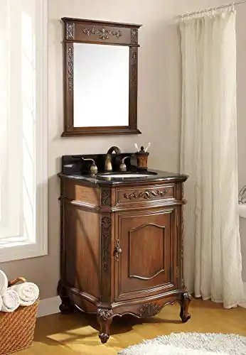 Chans Furniture Bathroom Sink Vanity w/Matching Mirror