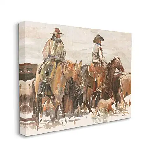 Stupell Industries Cowboys and Horses Farm Western Painting, 24x30