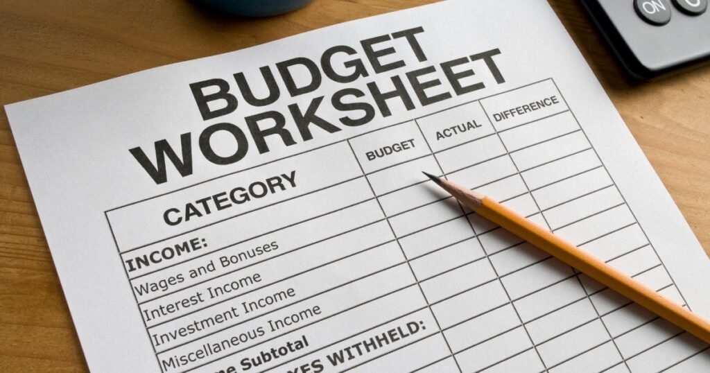 budget worksheet for teenagers