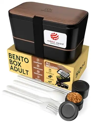 Umami Premium Bento Box, 100% Leakproof, Nestable for storage